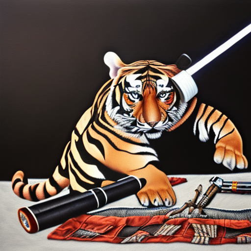 flag, magnifying glass, tuxedo, crab, tattoo, campfire, tape measure, lightsaber, tiger, carpet